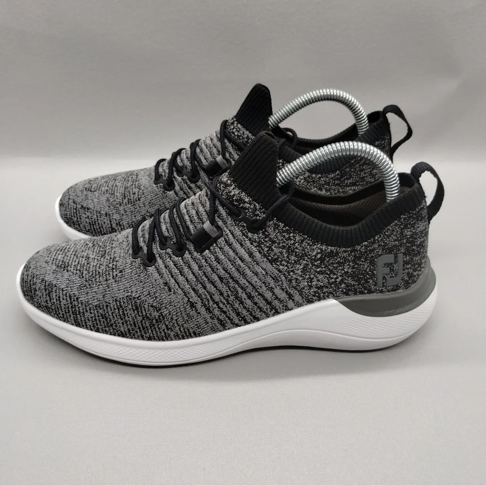 FootJoy Flex XP Womens Golf Shoes 8.5 Grey Black‎ Spikeless Sneakers 95336